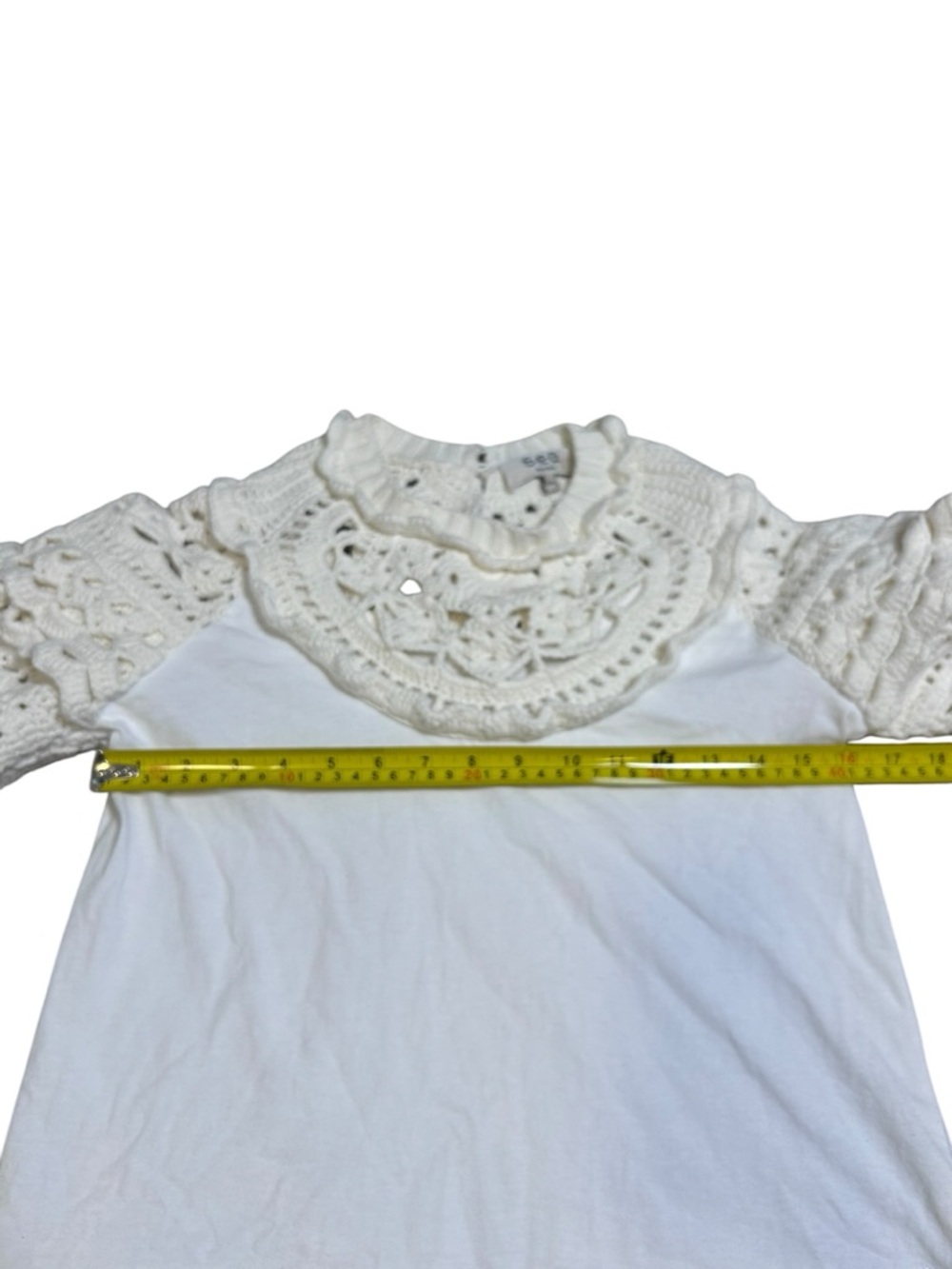 Sea New York Cleo white crochet combo t shirt top size XXS boho festival pirate - Picture 7 of 8